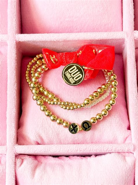 Chi Omega Everyday Gold Bracelet Sorority Stack – Duo Studio Designs