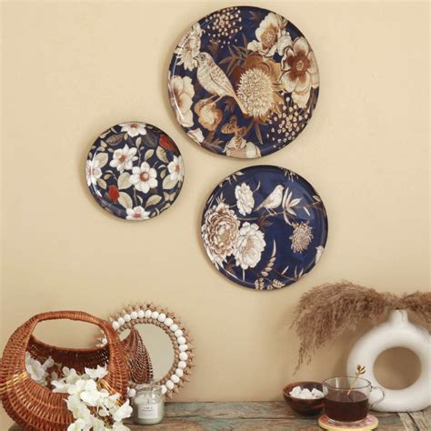 RITUALISTIC Oriental Blooms Wall Plates- Set of 3 |Home Decor ...