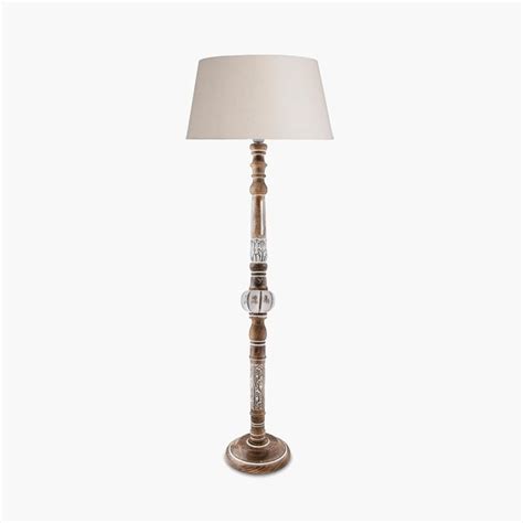 Buy HOMESAKE Corsica Brown Antique Wooden Floor Lamp - 154 cm x 38 cm ...