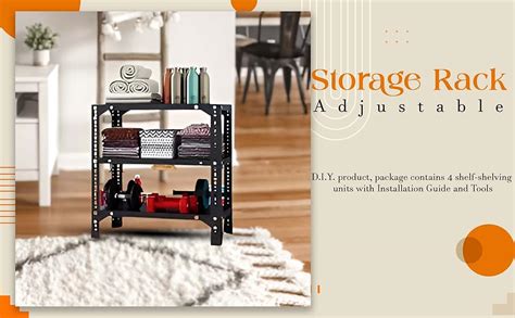 ALIJA®️ Slotted Angle Metal Rack (3 x 3 x 1.25 Ft. / 36 x 35 x 15 Inch ...
