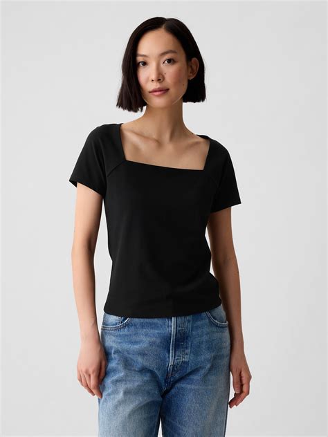 Compact Jersey Square-Neck Shirt | Gap