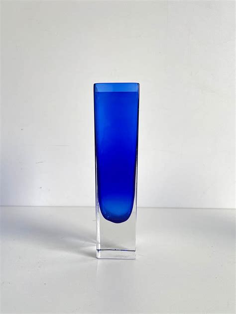 Collection of Scandinavian Art Glass, Set of 4 diverse Blue Glass Vases ...