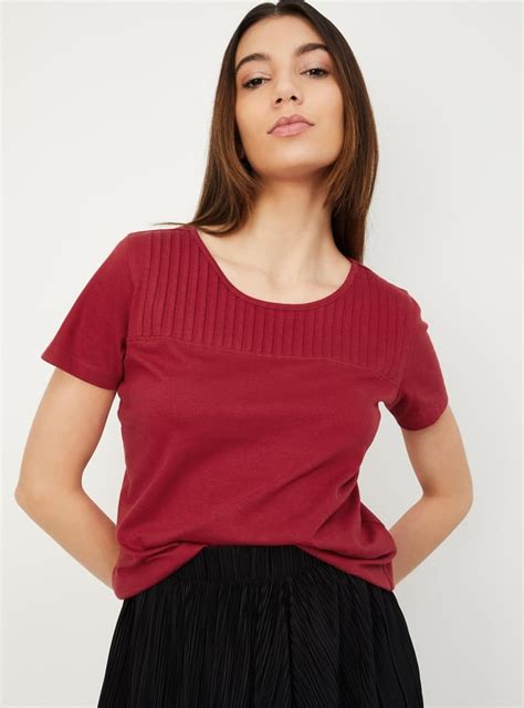 Buy Women Pintuck Yoke T-shirt Online at just Rs. 299.0 - 1000013672457 ...