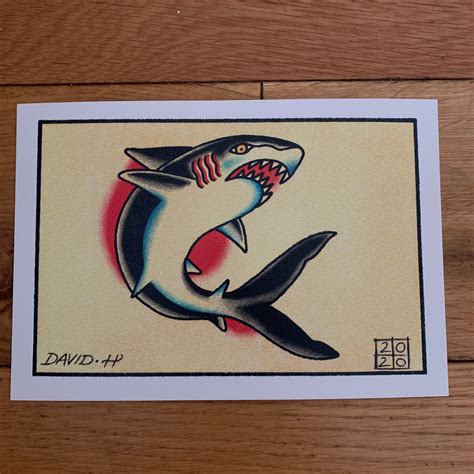 Traditional Shark Tattoo Flash: Timeless Symbol of Strength and Navigation