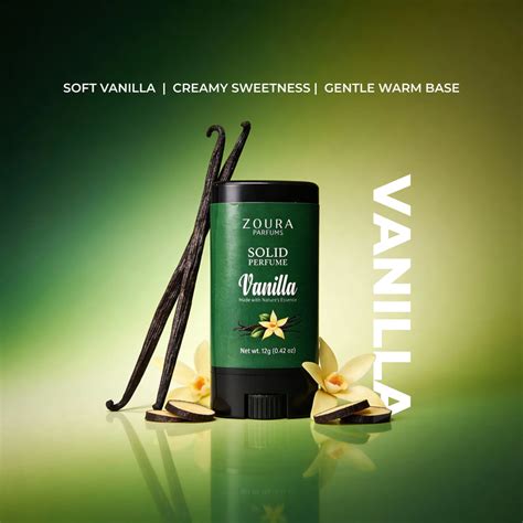 ZOURA Vanilla Solid Perfume Stick | Alcohol-Free & Long-Lasting
