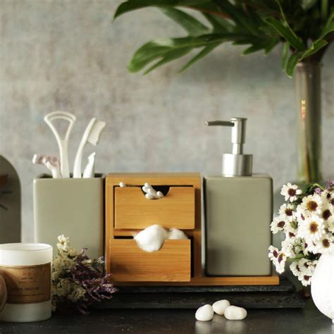 Waabi-Saabi Ceramic Bathroom Accessories Set - 3-Piece Modern Bathroom ...