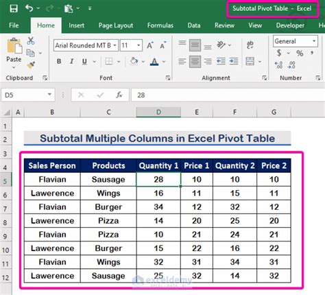 Import Data into Excel 的图像结果