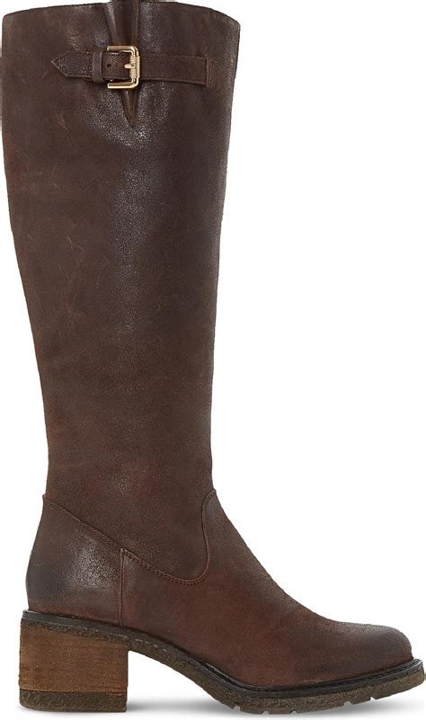 Dune Tedmund Knee-high Distressed Leather Boots in Brown-Leather (Brown ...