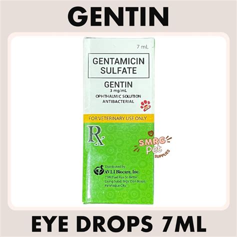 Gentin (Gentamicin Sulfate) Antibacterial Eye Drop Solution 7ml ...