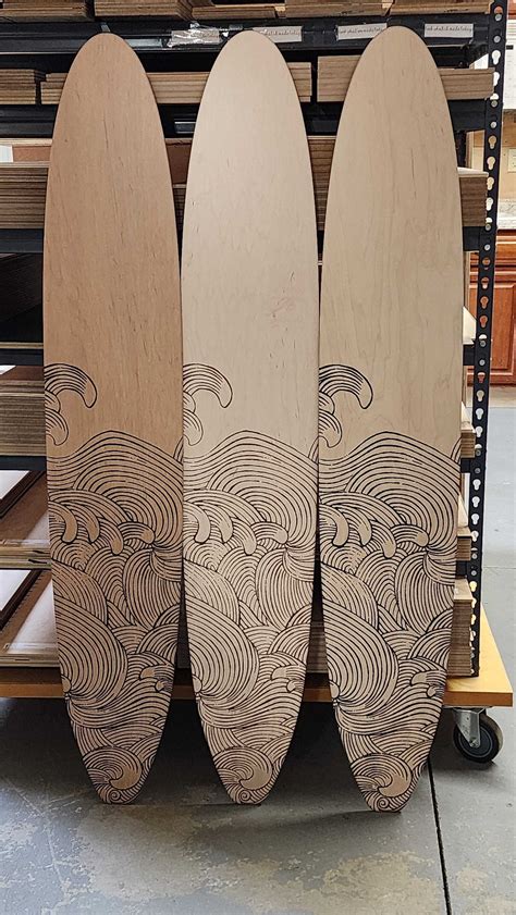 Wave Surfboard Wall Art | Surfboard Wall Decor | Wave Drawing ...