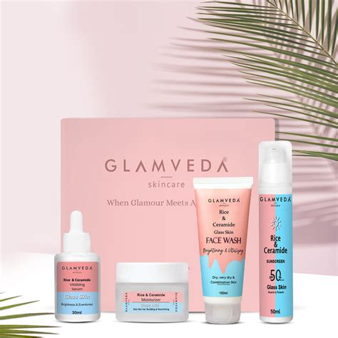 Glamveda Korean Glass Skin Rice & Ceramide Morning 4 Step Gift Box | F ...