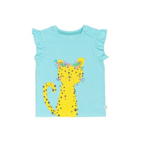 Buy Girls Short Sleeves T-Shirt Leopard Print-Blue Online at Best Price ...