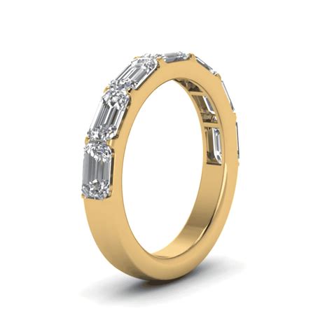 Emerald cut moissanite half band | In 925 sterling silver/14k gold and ...