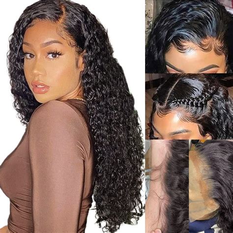 Buy Deep Wave wigs Human Hair 13x4 Curly Lace Front Wig Human Hair 150% ...