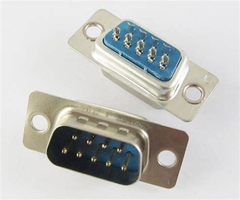 1pc 2 Rows DB9 D-Sub 9pin Male Chassis Solder Serial Port Connector for ...