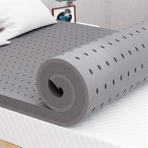 Maxzzz 4 Inch Mattress Topper King Size, Firm Bamboo Charcoal Memory ...