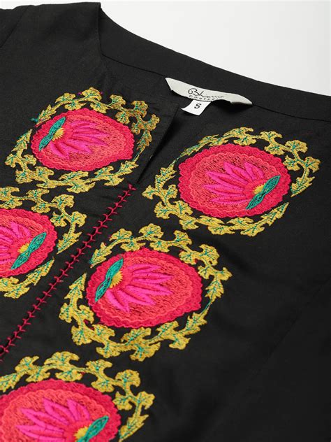 Shop Bhama Couture Black Embroidered Tunic Online
