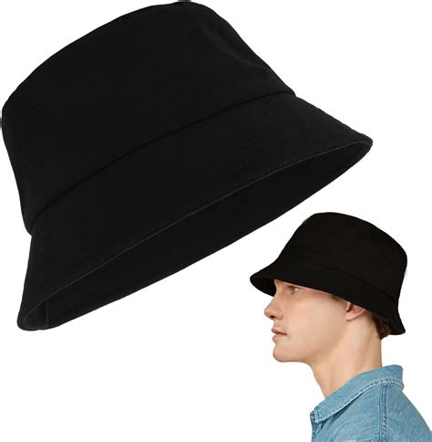 ZNDFTW Bucket Hat - Men's Foldable Unisex Black Bucket Hat with UV ...