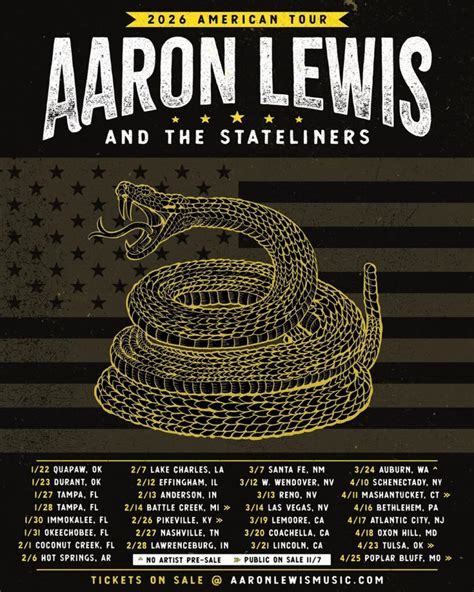 Aaron Lewis Tour 2026 - Dates, Setlist, Cities & Presale Tickets Info