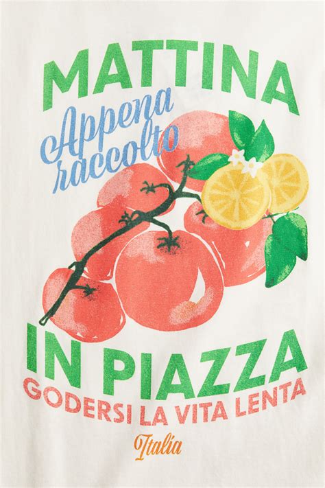 Oversized motif-detail T-shirt - White/Mattina - Ladies | H&M IN