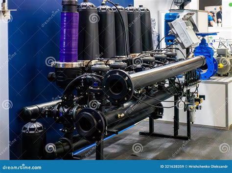 Advanced Industrial Water Filtration System Display Stock Image - Image ...