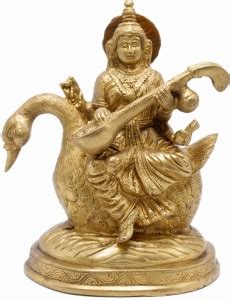 StatueStudio Brass Divine Saraswati Statue For Home Decor Showpiece ...