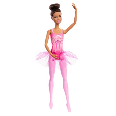 Buy Barbie Ballerina Doll, Brunette Fashion Doll Wearing Pink Removable ...