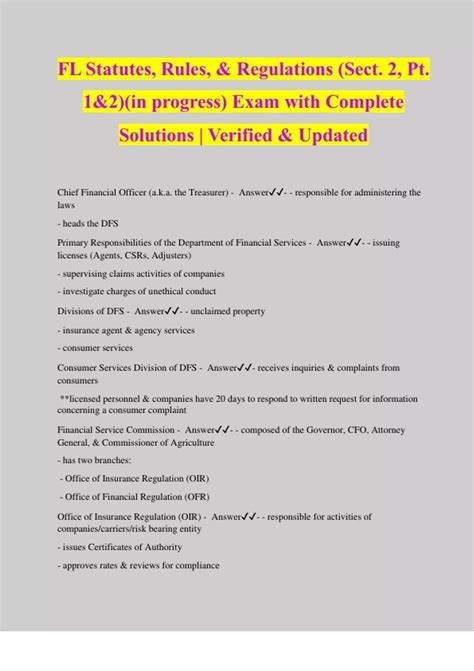 FL Statutes, Rules, & Regulations (Sect. 2, Pt. 1&2)(in progress) Exam ...