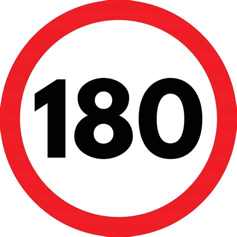Speed limit traffic sign 180 . Maximum Speed limit sign 180 kilometers ...