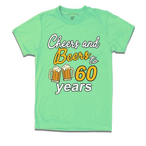 Buy Cheers and beers to 60 years funny birthday party t shirts ...