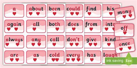 Heart Words Flashcards (PDF) | Sight Words | Twinkl