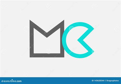 Blue Grey Alphabet Letter Mc M C Combination for Logo Icon Design Stock ...