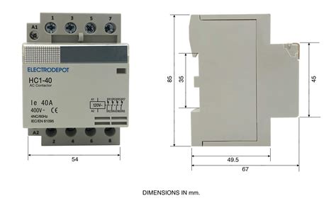 40 Amp 4 Pole NC Normally Closed Lighting Contactor IEC 120V Coil ...