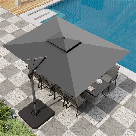 Amazon.com : PHI VILLA 9'x 12' Large Patio Umbrella, Outdoor Aluminum ...
