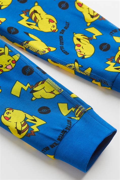 Printed pyjamas - Bright blue/Pokémon - Kids | H&M IN