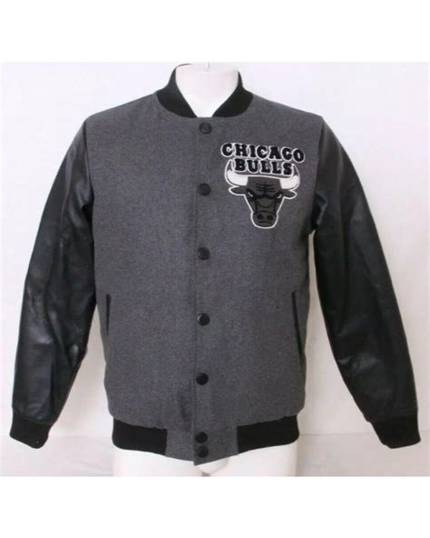 Chicago Bulls NBA Grey Varsity Letterman Jacket | LA Jacket