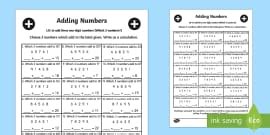 Number Facts Worksheet 14-18 Teens Add One Digit - Twinkl