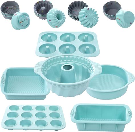 30pcs Nonstick Silicone Bakeware Set With Baking Pan, Cake Molds ...