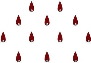 Comet Busters Maroon Tear Drop Bindi for Women With Stone (8mm) (BV1446 ...