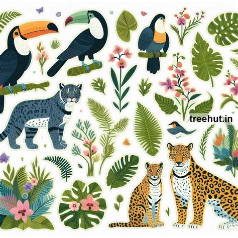 Printable Rainforest Stickers and 20 Craft Activities for Kids, Adults ...