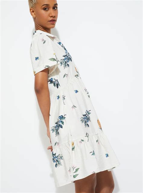 Buy ALAYA F x URB_N Women Printed Fit & Flare Shirt Dress Online at ...