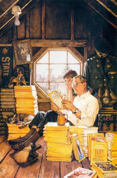 Attic reading................ | Norman rockwell art, Norman rockwell ...