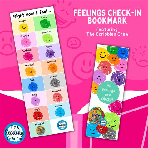 Emotions Check-In Bookmark – Exciting Teacher – Member's Club