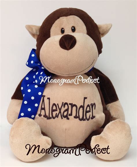 Personalized 16" Monkey Stuffed Animal — MonogramPerfect