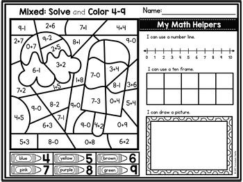Image result for Color by Code Math Worksheets
