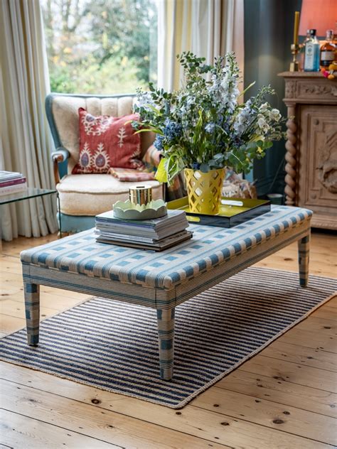 Bespoke Honey Upholstered Coffee Table in Christopher Farr Lost & Found ...