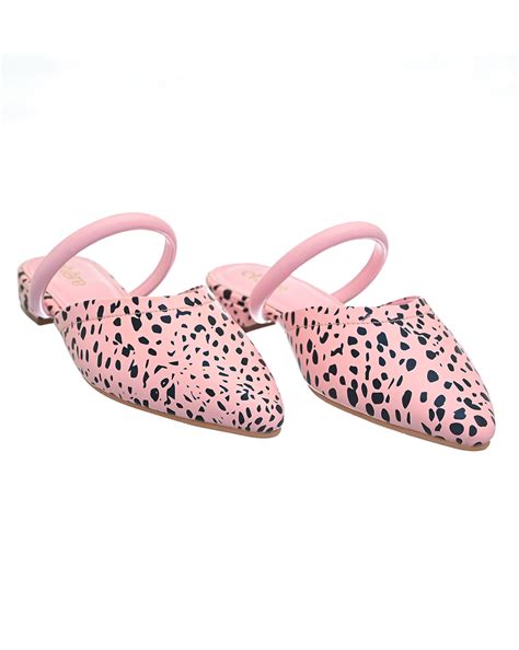 Buy Playful Pastel Pink dotted Mules for women | Women's Mules | Chere