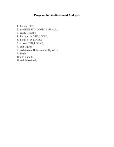 Ujjwal - Program for Verfication of And gate library IEEE; use IEEE.STD ...