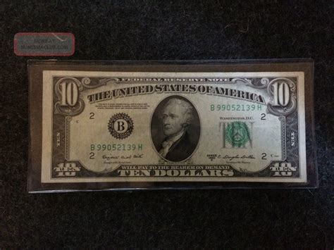 1950 Series C $10 Ten Dollar Bill York Circulated