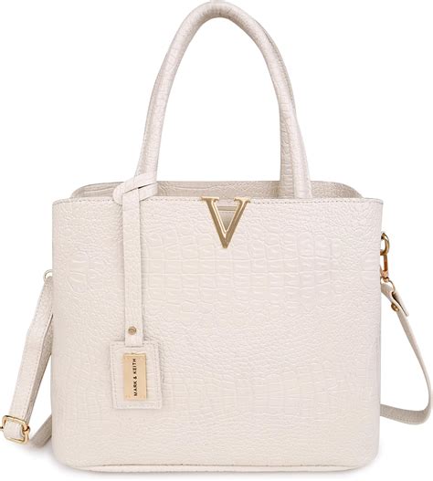 MARK & KEITH Floral Embroidery Handbag with Golden Grace Handle and Pom ...